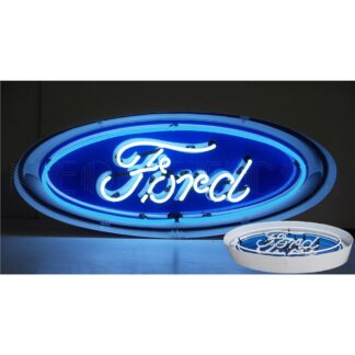 Ford Logo Neon in Stalen Behuizing 76 x 30 cm