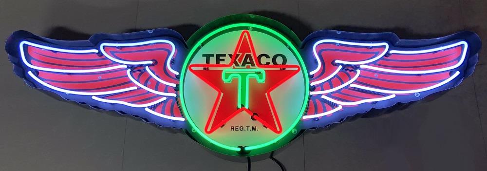 Texaco Neonbord met Steel Can 152 x 48 x 159(h) cm
