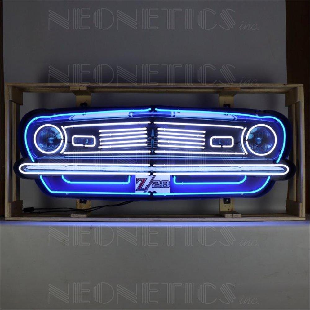 Chevrolet Camaro Car Front Neon in Stalen Frame 152x56x15cm