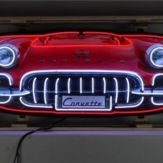 Chevrolet Corvette Car Front Neon in Stalen Frame 152x59x15cm