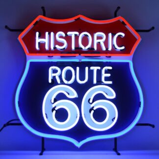 Historic Route66 XL Neon in Stalen Frame 89 x 89 cm