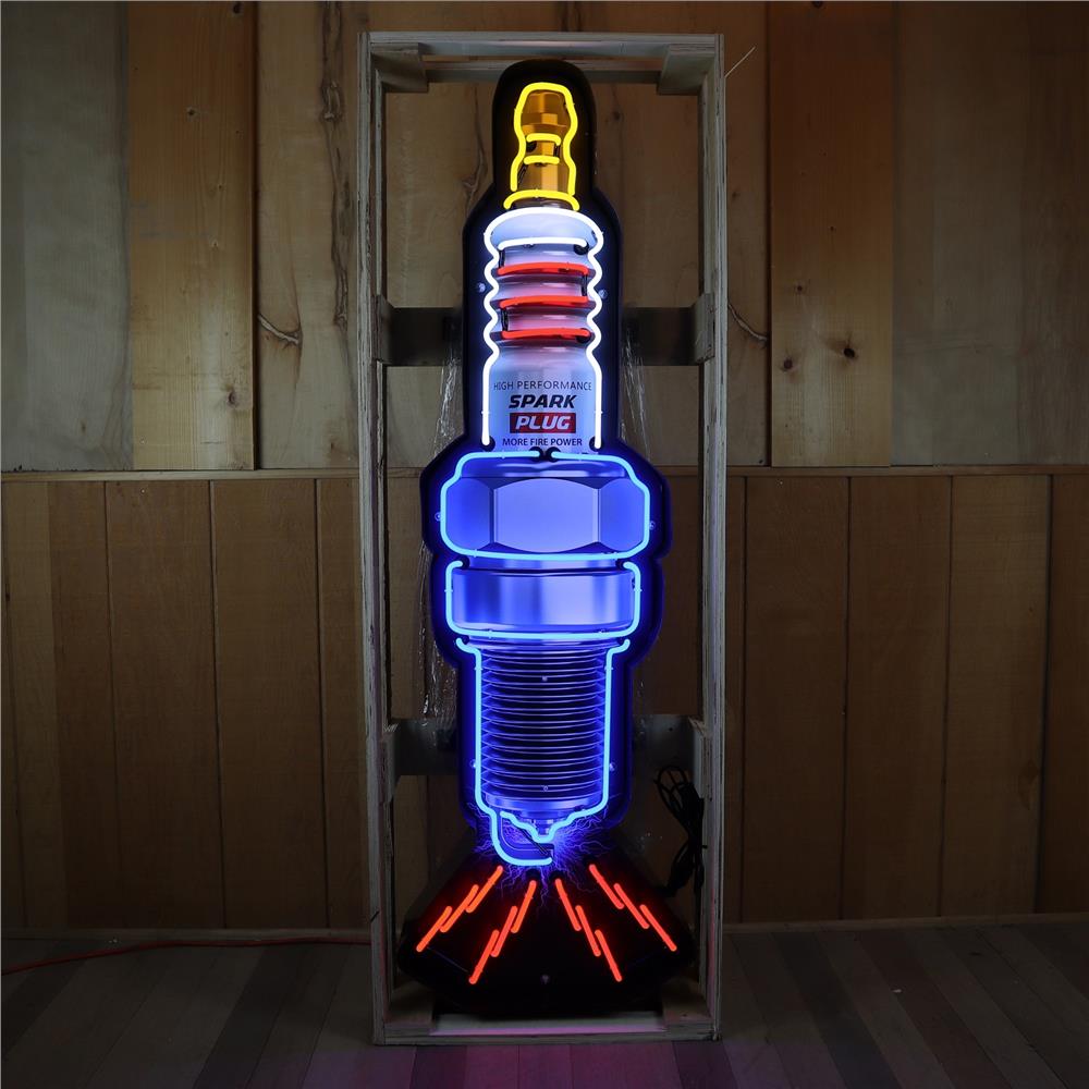 Spark Plug XL Neon in Stalen Frame 152x48cm